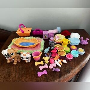 Littlest pet shop y2k early 2000s Accessories dog #3587 cat #134 food toy lot